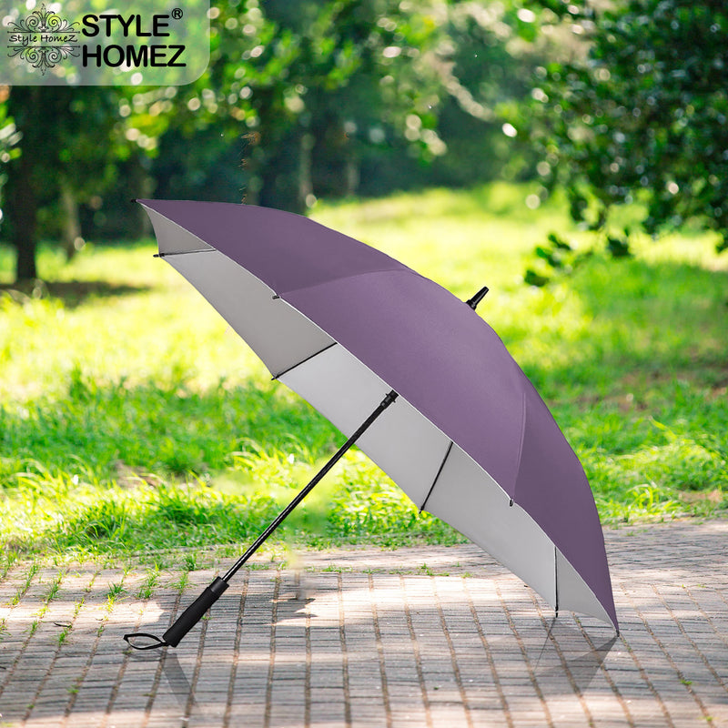 Style Homez Luxury Collection Extra Large Auto Open Single Canopy Golf Umbrella, Wind Proof Vent Canopy Royal Purple Color (150 cm | 60 inch)