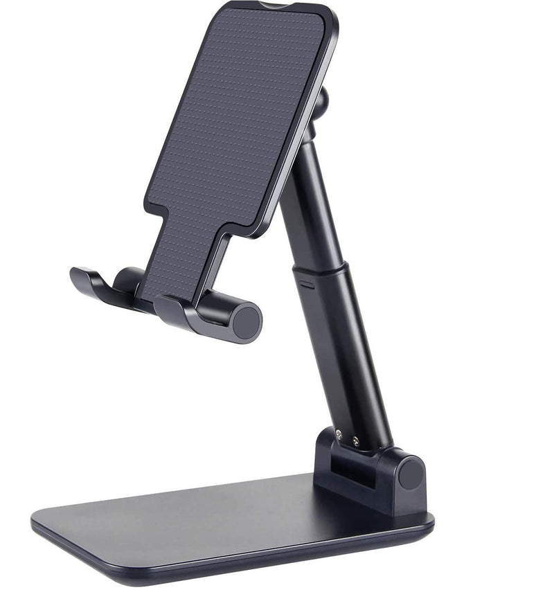 TXOR REX90, Portable Desktop, Height Adjustable and Foldable Smart Phone Stand Holder (Compatible : 4" - 12.9"), ABS Base Black Color
