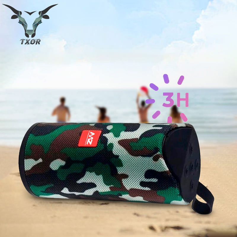 TXOR STAN, 10W IPX5 Bluetooth Speaker with TWS, Dynamic Powerful Bass and 1200 mAh Battery, USB and Memory Card Slot, Camouflage Green Color
