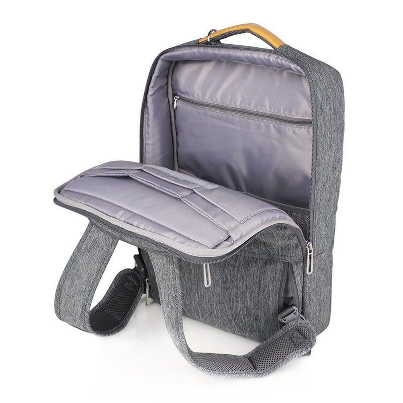 WiWU® Gent Transform 15.6" Waterproof Laptop Backpack cum Messenger Bag,  Grey