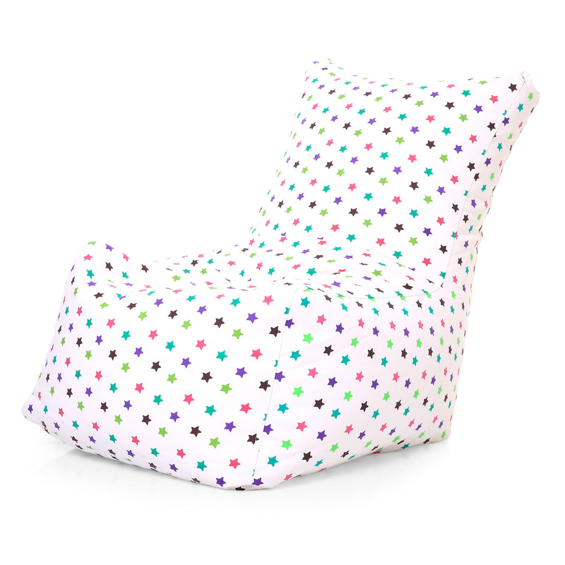 Style Homez Classic Chair Cotton Canvas Star Printed Bean Bag XXXL Size with Beans Fillers