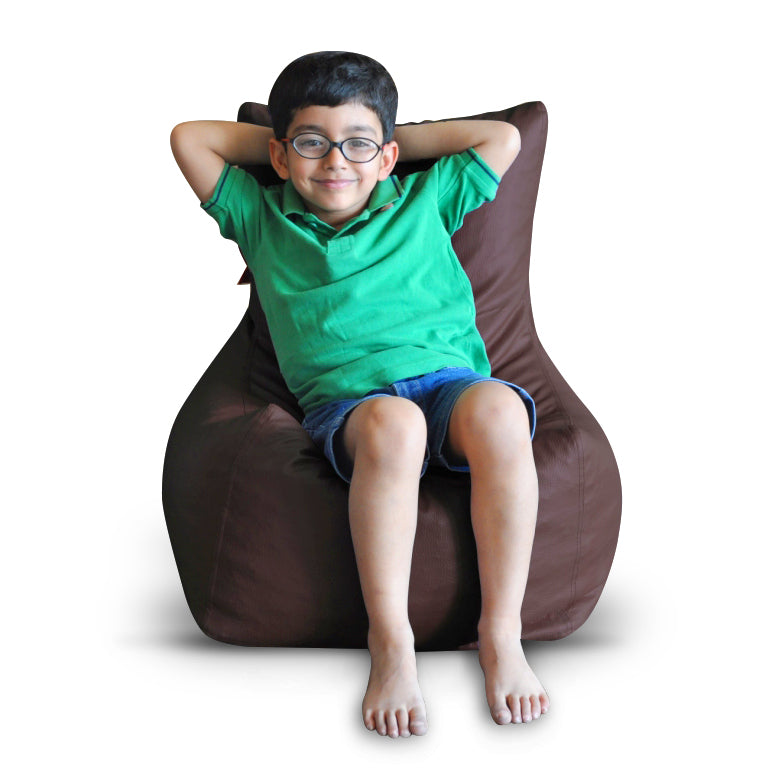 Style Homez Premium Leatherette Bean Bag L Size Chair Chocolate Brown Color, Cover Only
