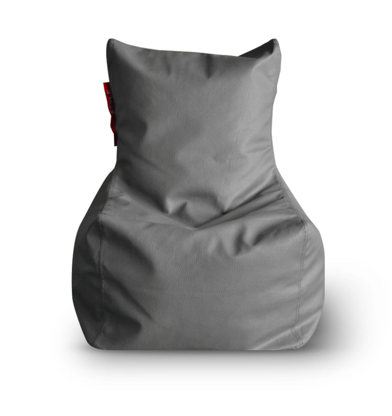 Style Homez Premium Leatherette Bean Bag L Size Chair Grey Color, Cover Only