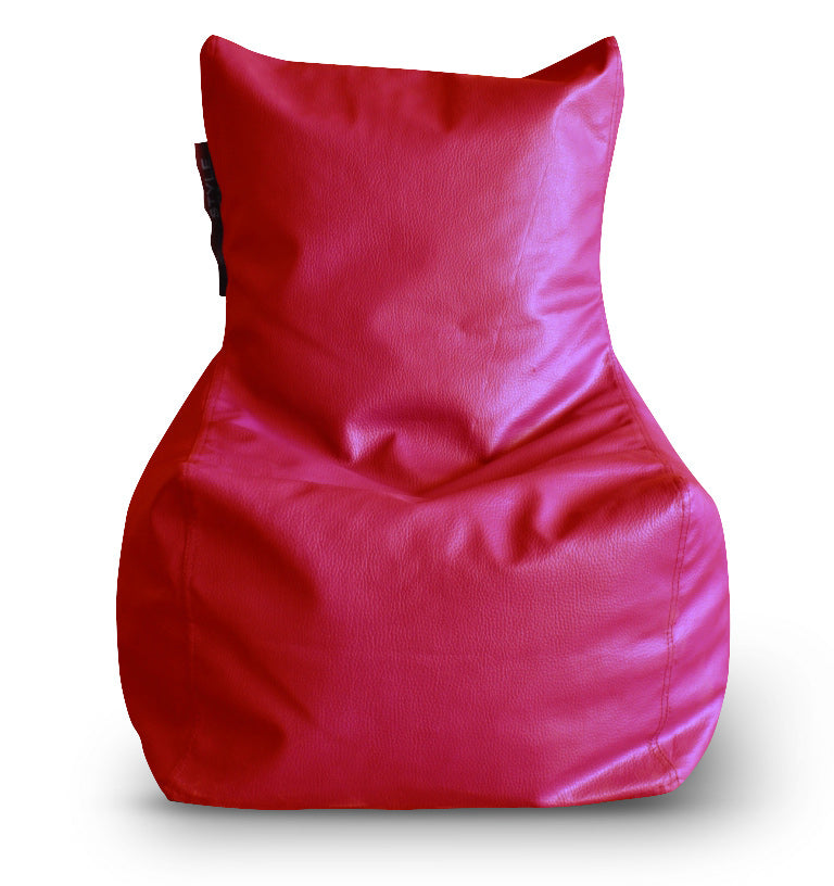 Style Homez Premium Leatherette Bean Bag L Size Chair Red Color Filled with Beans Fillers