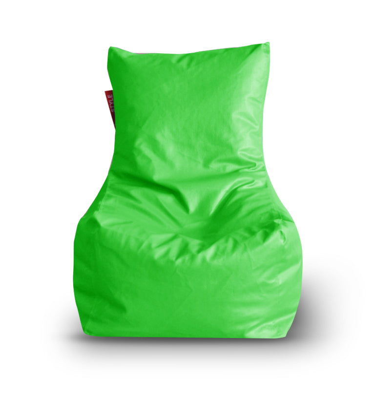 Style Homez Premium Leatherette XL Bean Bag Chair Green Color Filled with Beans Fillers