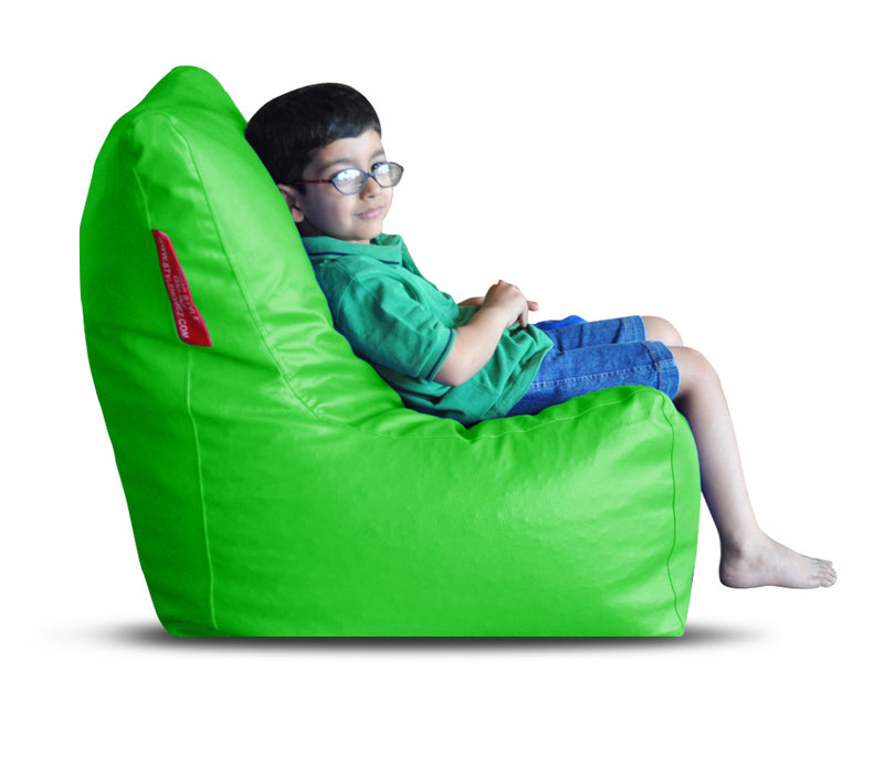 Style Homez Premium Leatherette XL Bean Bag Chair Green Color Filled with Beans Fillers