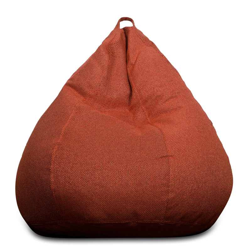 Style Homez ORGANIX Collection, Classic Bean Bag JUMBO SAC Size Orange Color in Organic Jute Fabric, Filled with Beans Fillers