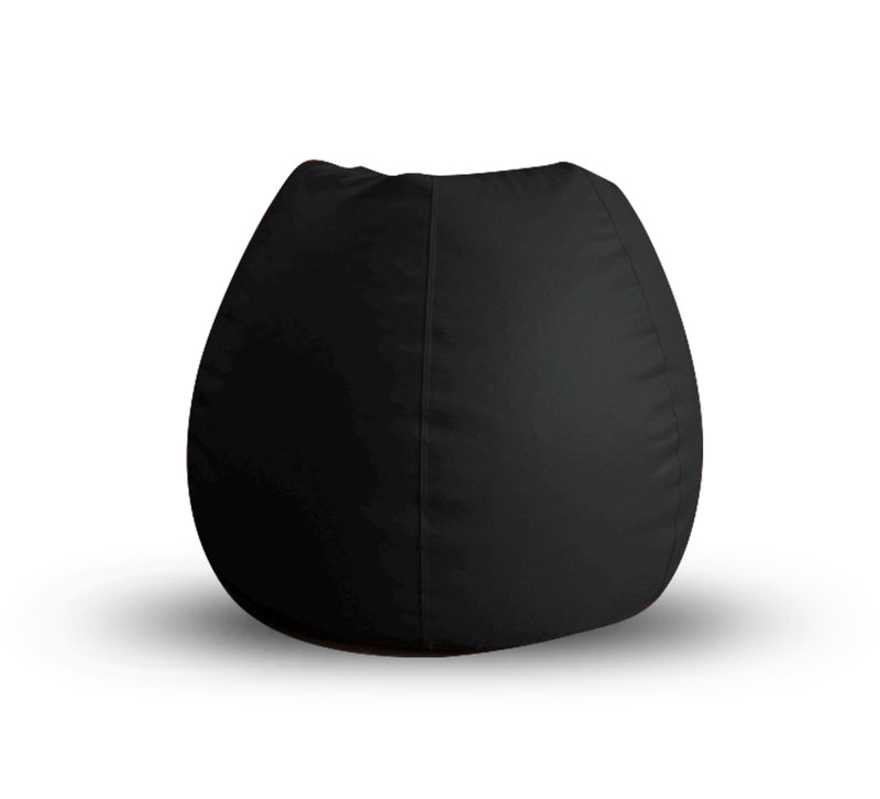 Style Homez Premium Leatherette Classic Bean Bag XL Size Black Color Filled with Beans Fillers
