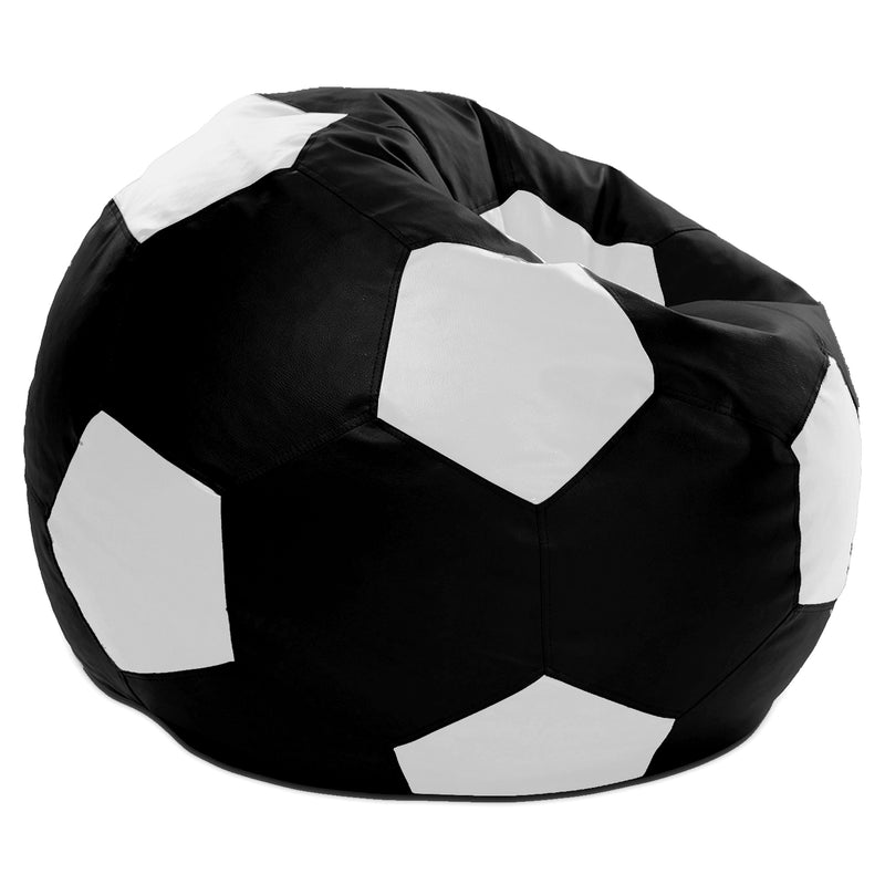 Style Homez Premium Leatherette Football Bean Bag XXXL Size Black-White Color, Cover Only