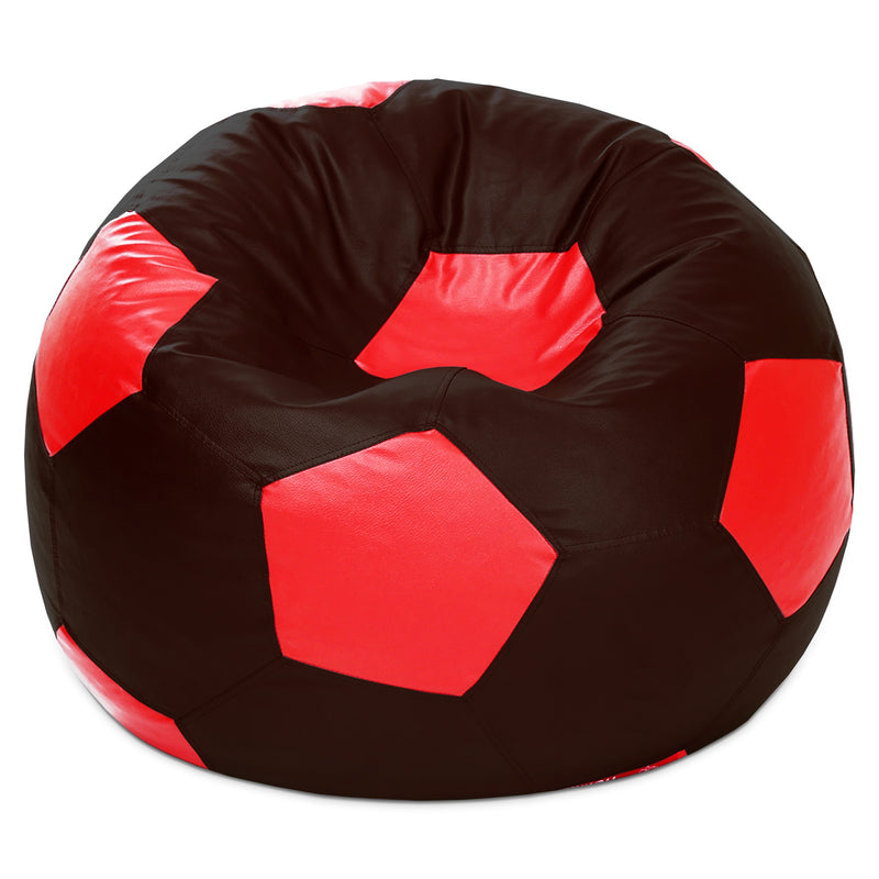 Style Homez Premium Leatherette Football Bean Bag XXXL Size Brown-Red Color, Cover Only