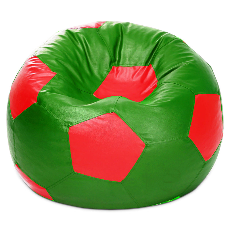 Style Homez Premium Leatherette Football Bean Bag XXXL Size Green-Red Color, Cover Only