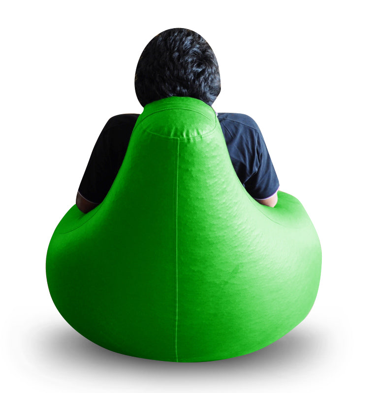 Style Homez Premium Leatherette XXL Bean Bag Gaming Chair Green Color Filled with Beans Fillers