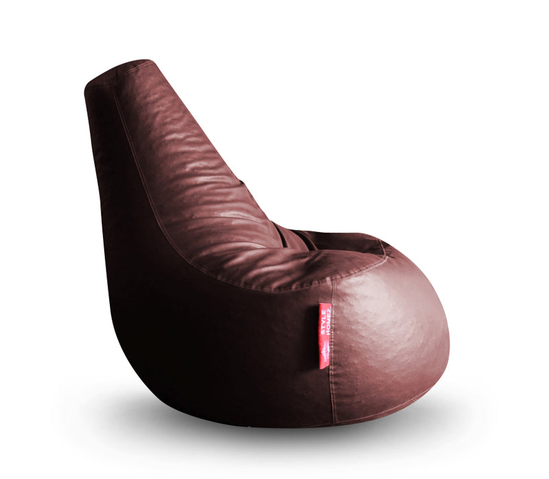 Style Homez Premium Leatherette XXL Bean Bag Gaming Chair Maroon Color Filled with Beans Fillers