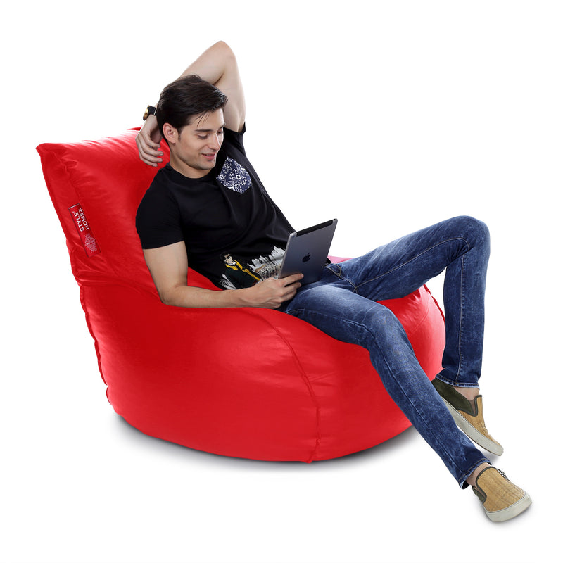 Style Homez Mambo XXL Bean Bag Red Color Filled with Beans
