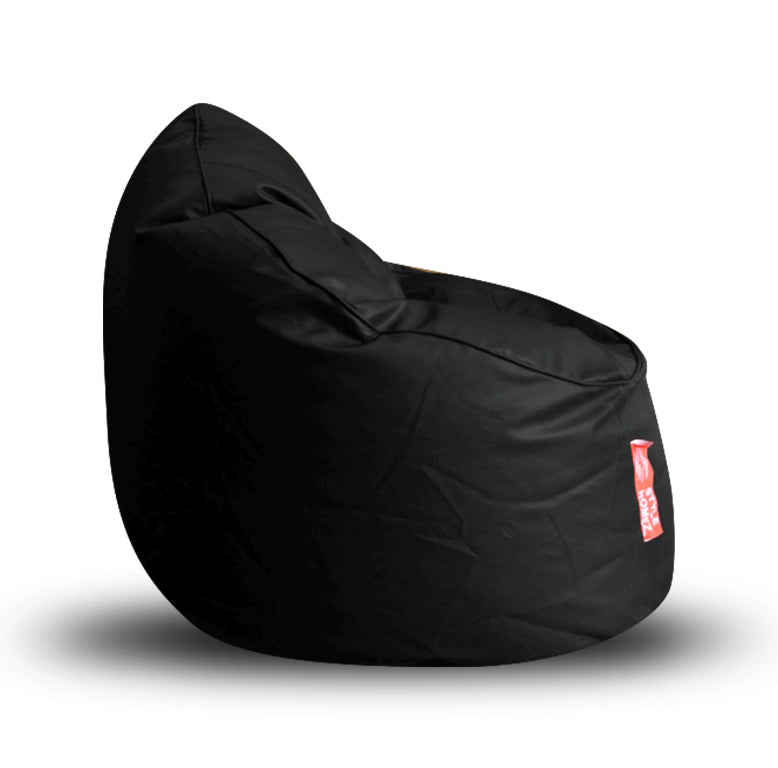 Style Homez Premium Leatherette Mooda Rocker Lounger Bean Bag XXXL Size Black Color Cover Only