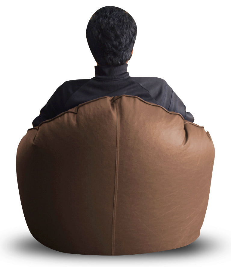 Style Homez Premium Leatherette Mooda Rocker Lounger Bean Bag XXXL Size Chocolate Brown Color Cover Only