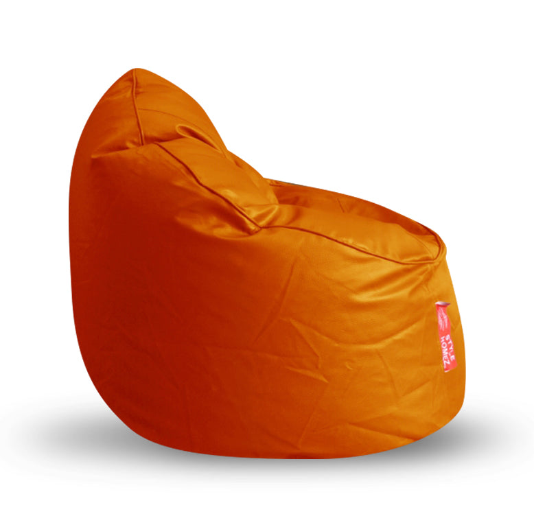 Style Homez Premium Leatherette Mooda Rocker Lounger Bean Bag XXXL Size Orange Color Cover Only