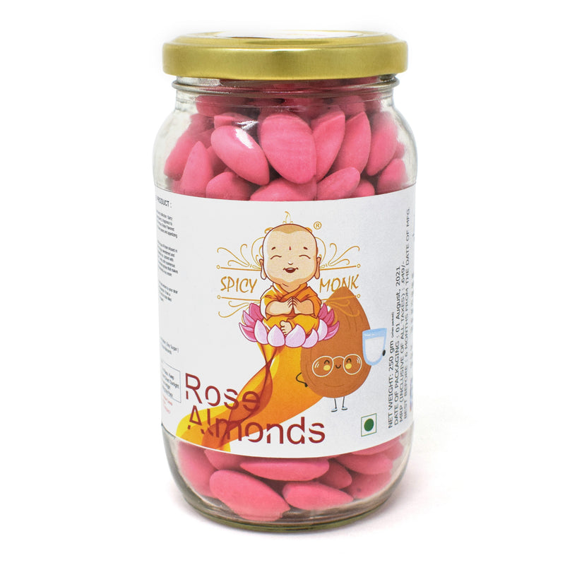 Spicy Monk Dipped Almonds-Badam Rose Almonds 0.25 Kg's (250 gms)