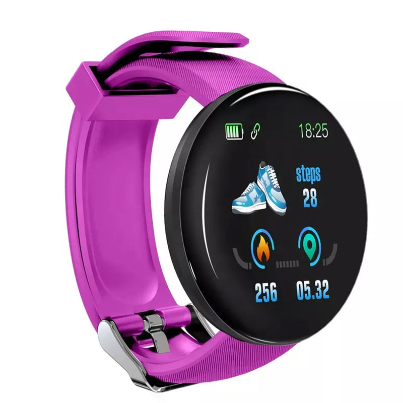 TXOR LEXY D18, Smart Watch Fitness Band 35 mm Black Color Touch Screen for ANDROID and IOS, Purple Strap