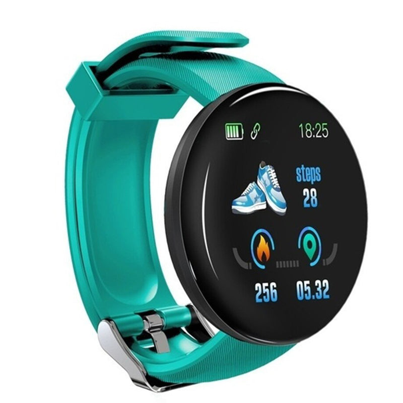 TXOR LEXY D18, Smart Watch Fitness Band 35 mm Black Color Touch Screen for ANDROID and IOS, Teal Strap