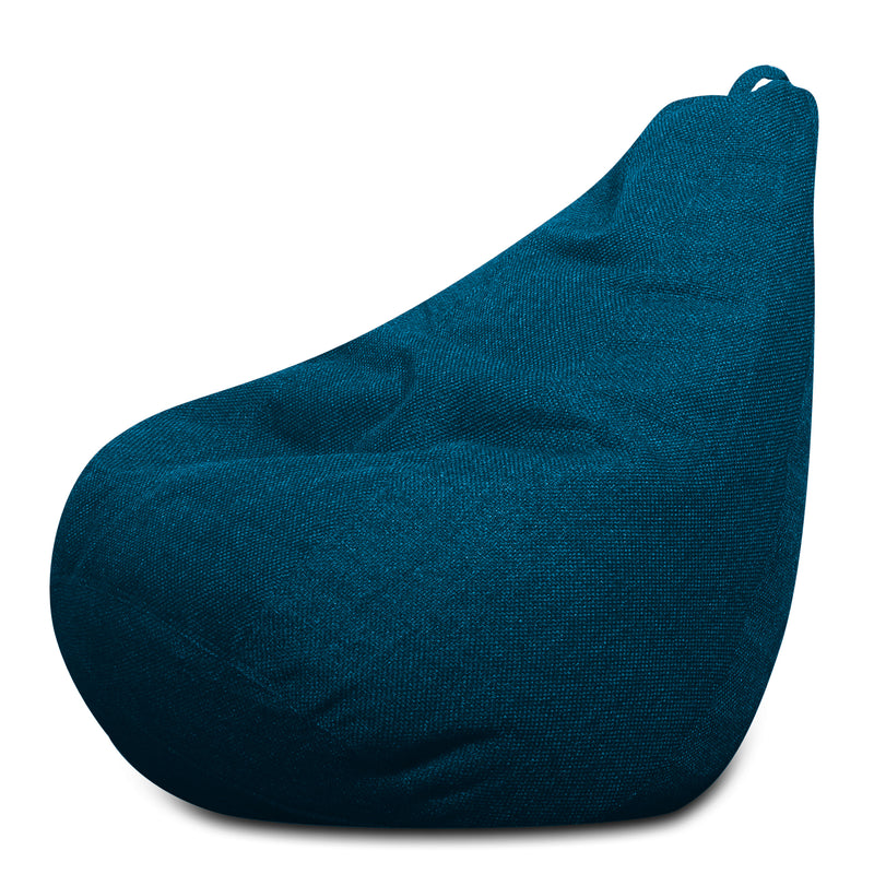 Style Homez ORGANIX Collection, Classic Bean Bag JUMBO SAC Size Berry Blue in Organic Jute Fabric, Cover Only