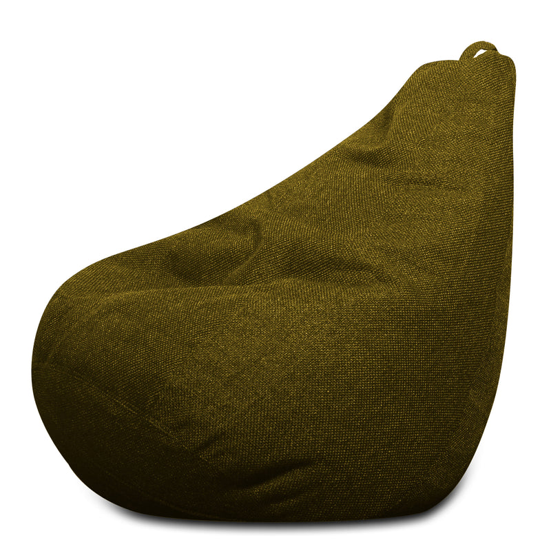 Style Homez ORGANIX Collection, Classic Bean Bag JUMBO SAC Size Moss Green Color in Organic Jute Fabric, Filled with Beans Fillers