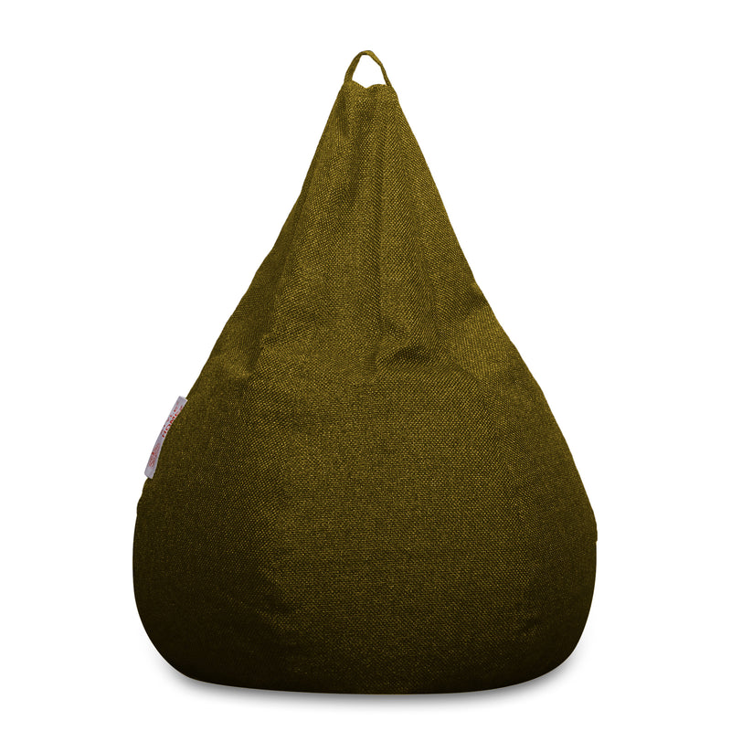 Style Homez ORGANIX Collection, Classic Bean Bag JUMBO SAC Size Moss Green Color in Organic Jute Fabric, Cover Only