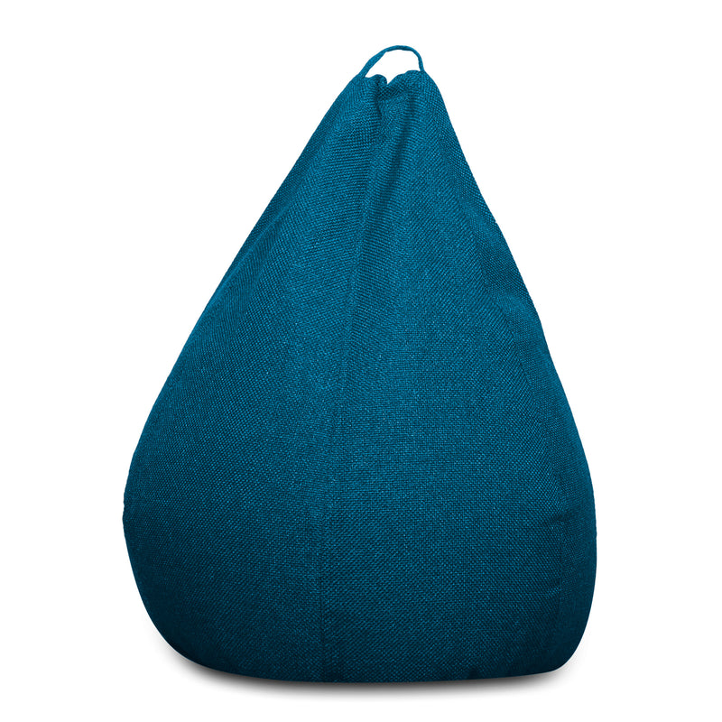 Style Homez ORGANIX Collection, Classic Bean Bag XL Size Berry Blue Color in Organic Jute Fabric, Cover Only