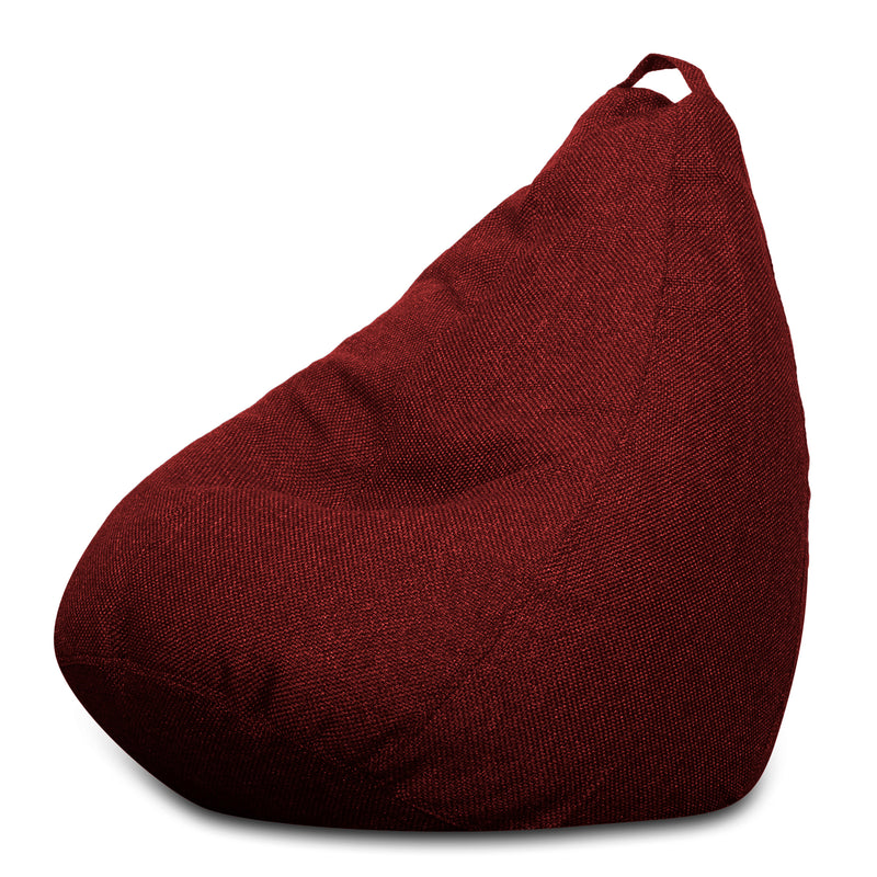 Style Homez ORGANIX Collection, Classic Bean Bag XL Size Crimson Red Color in Organic Jute Fabric, Cover Only