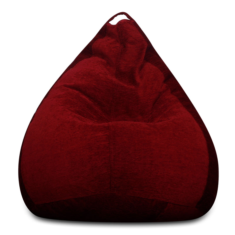 Style Homez HAUT Collection, Classic Bean Bag XL Size Maroon Color in Premium Velvet Fabric, Cover Only