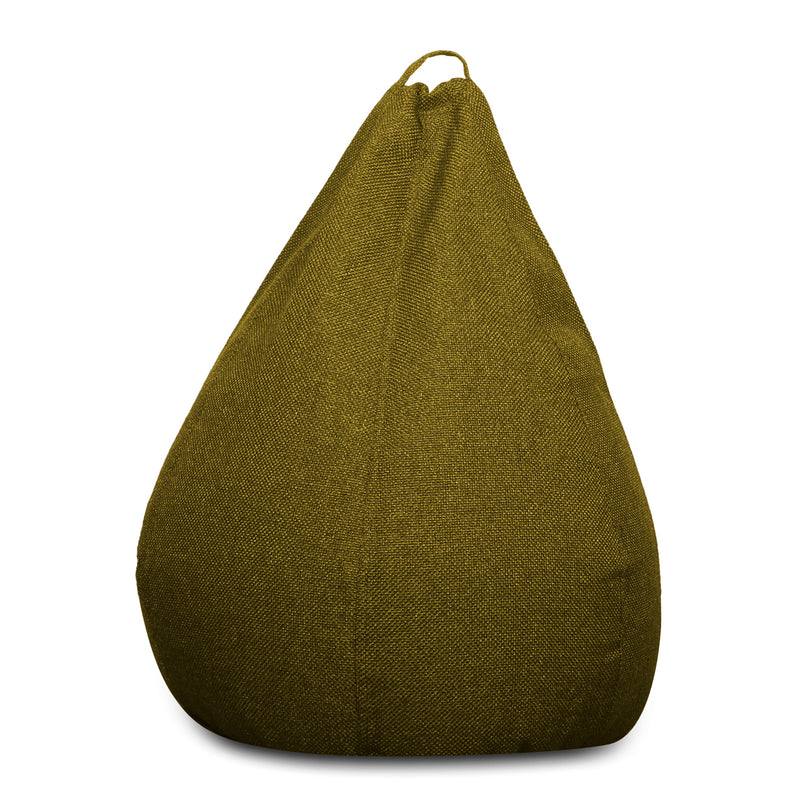 Style Homez ORGANIX Collection, Classic Bean Bag XL Size Moss Green Color in Organic Jute Fabric, Filled with Beans Fillers