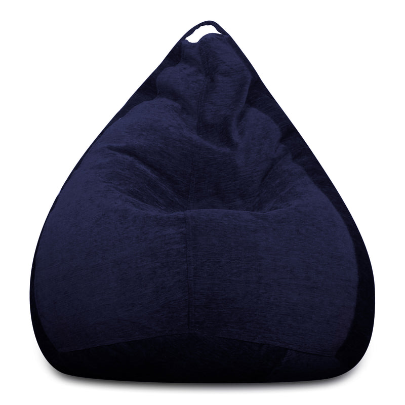 Style Homez HAUT Collection, Classic Bean Bag XL Size Royal Blue Color in Premium Velvet Fabric, Filled with Beans Fillers