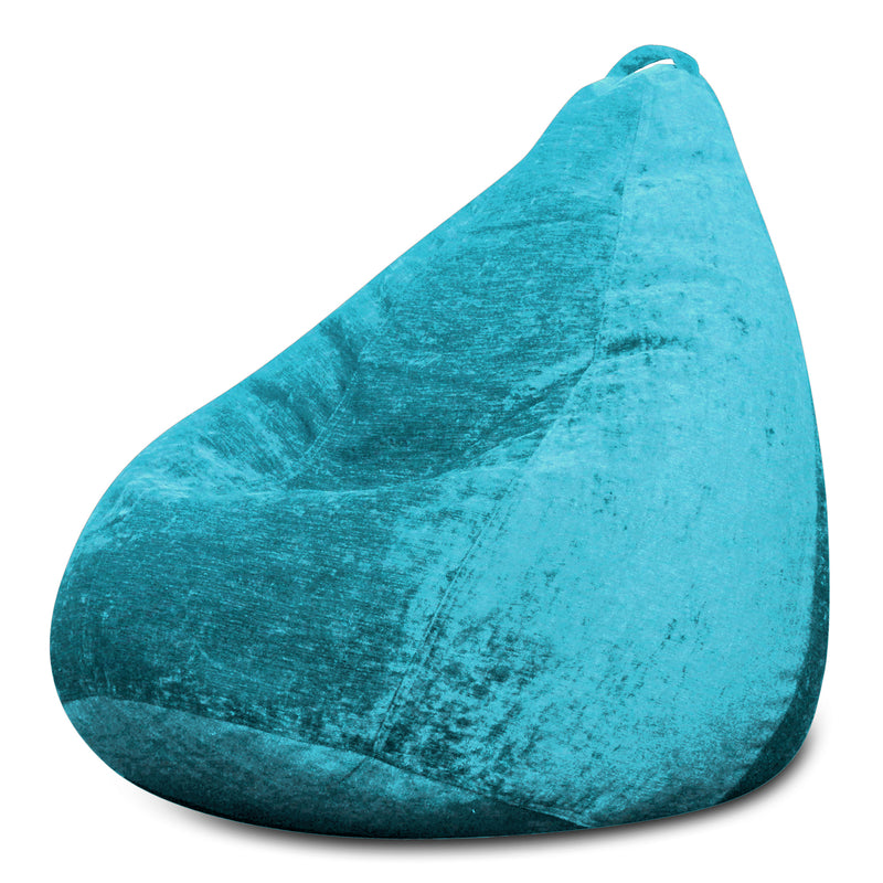 Style Homez HAUT Collection, Classic Bean Bag XL Size Teal Color in Premium Velvet Fabric, Filled with Beans Fillers