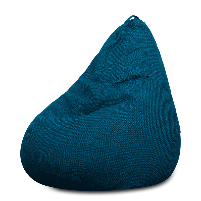 Style Homez ORGANIX Collection, Classic Bean Bag XXL Size Berry Blue Color in Organic Jute Fabric, Filled with Beans Fillers