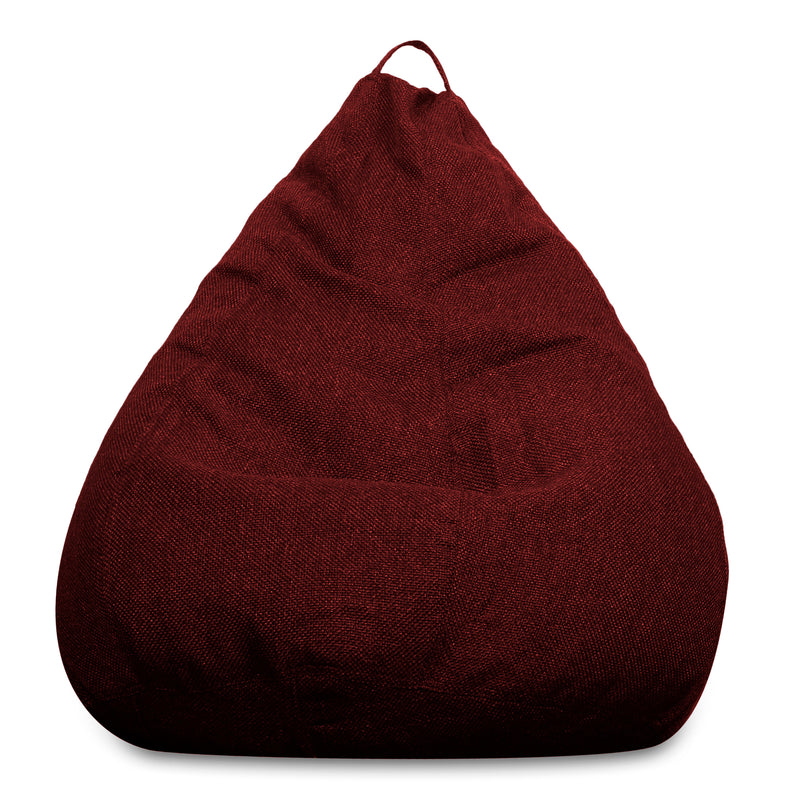 Style Homez ORGANIX Collection, Classic Bean Bag XXL Size Crimson Red Color in Organic Jute Fabric, Cover Only