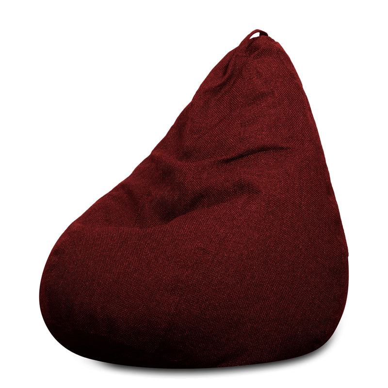 Style Homez ORGANIX Collection, Classic Bean Bag XXL Size Crimson Red Color in Organic Jute Fabric, Cover Only