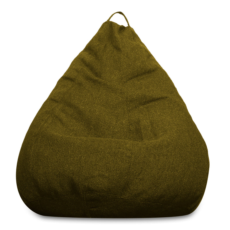 Style Homez ORGANIX Collection, Classic Bean Bag XXL Size Moss Green Color in Organic Jute Fabric, Cover Only