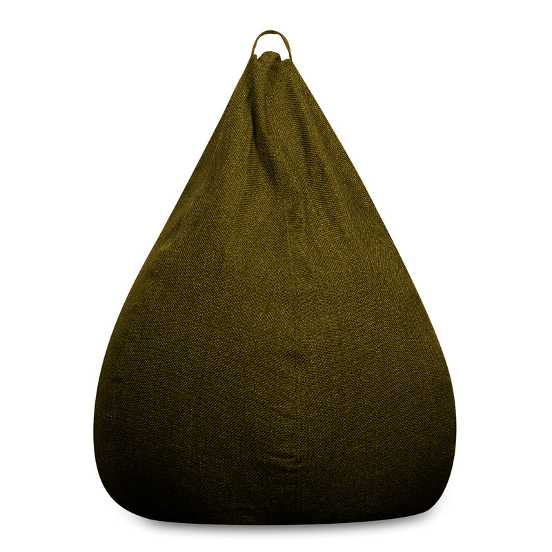 Style Homez ORGANIX Collection, Classic Bean Bag XXL Size Moss Green Color in Organic Jute Fabric, Filled with Beans Fillers