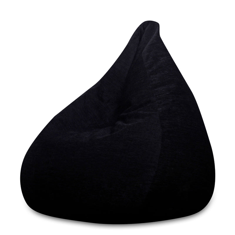 Style Homez HAUT Collection, Classic Bean Bag XXXL Size Black Color in Premium Velvet Fabric, Filled with Beans Fillers