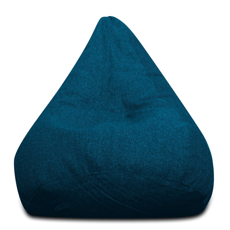 Style Homez ORGANIX Collection,Classic Bean Bag XXXL Size Berry Blue Color in Organic Jute Fabric, Filled with Beans Fillers
