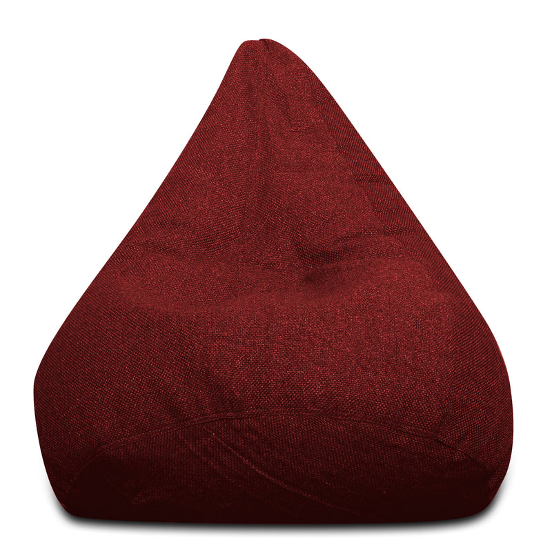 Style Homez ORGANIX Collection, Classic Bean Bag XXXL Size Crimson Red Color in Organic Jute Fabric, Filled with Beans Fillers