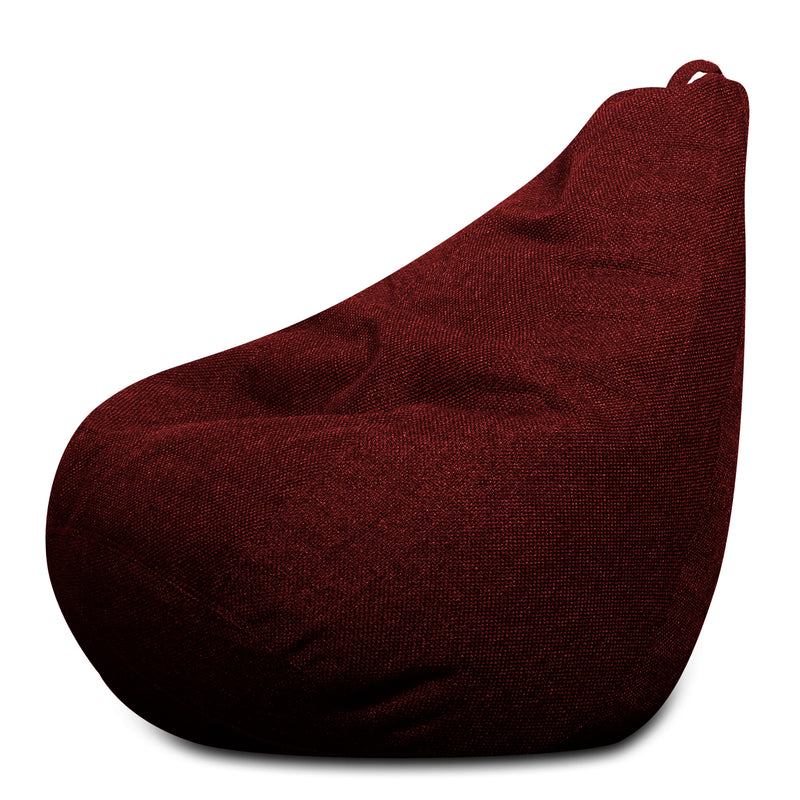 Style Homez ORGANIX Collection, Classic Bean Bag XXXL Size Crimson Red Color in Organic Jute Fabric, Cover Only