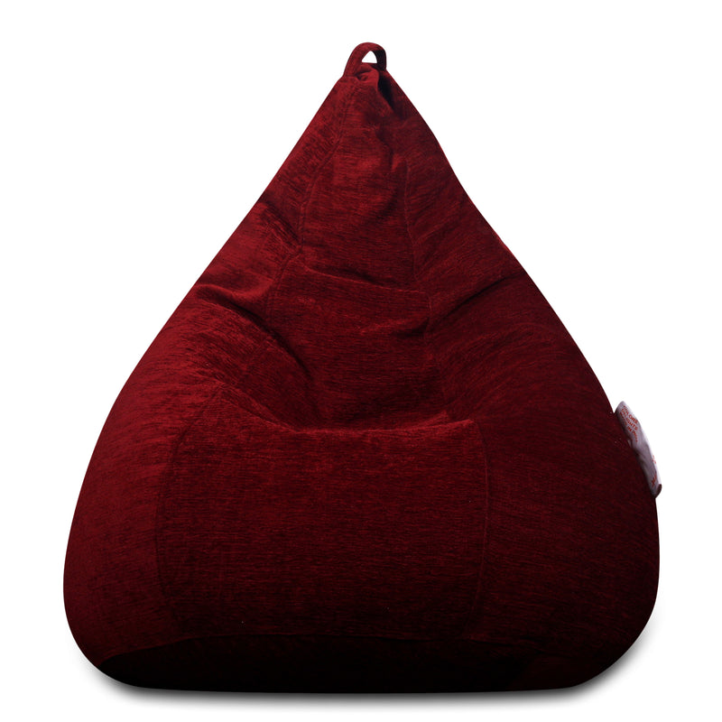 Style Homez HAUT Collection, Classic Bean Bag XXXL Size Maroon Color in Premium Velvet Fabric, Cover Only