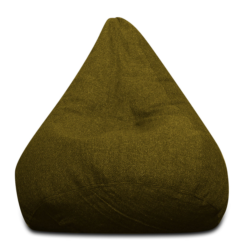 Style Homez ORGANIX Collection, Classic Bean Bag XXXL Size Moss Green Color in Organic Jute Fabric, Filled with Beans Fillers