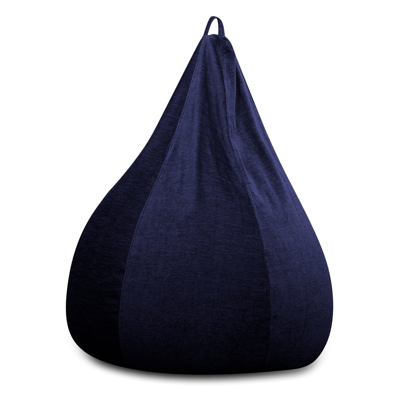 Style Homez HAUT Collection, Classic Bean Bag XXXL Size Royal Blue Color in Premium Velvet Fabric, Filled with Beans Fillers