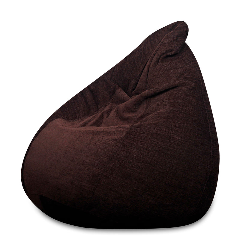 Style Homez HAUT Collection, Classic Bean Bag XXXL Size Shade Brown Color in Premium Velvet Fabric, Cover Only