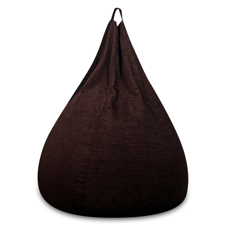 Style Homez HAUT Collection, Classic Bean Bag XXXL Size Shade Brown Color in Premium Velvet Fabric, Filled with Beans Fillers