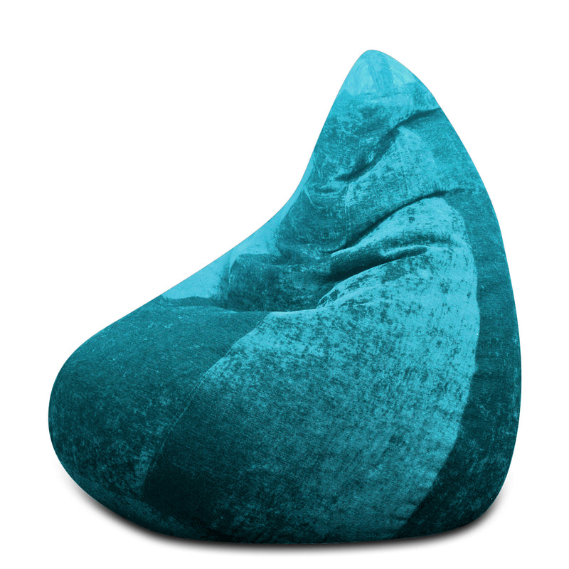 Style Homez HAUT Collection, Classic Bean Bag XXXL Size Teal Color in Premium Velvet Fabric, Cover Only