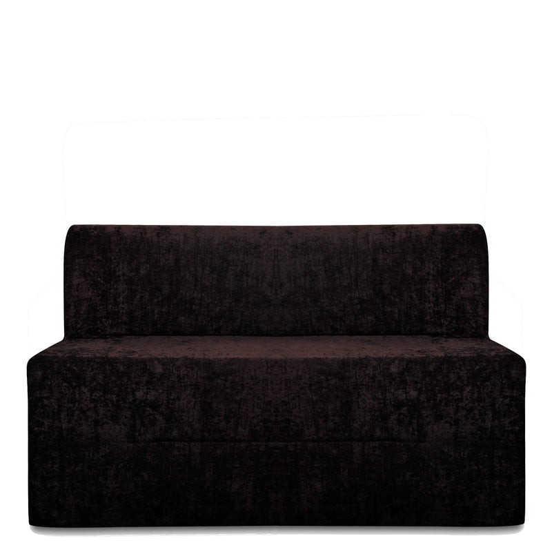 Style Homez Foldable Sofa Cum Bed, 4' x 6' Feet Premium Velvet Fabric with High Density Foam, Chocolate Brown Colour