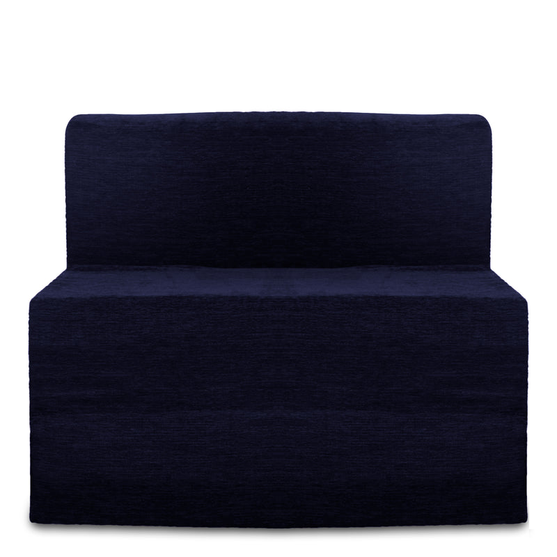 Style Homez Foldable Sofa Cum Bed, 3' x 6' Feet Premium Velvet Fabric with High Density Foam, Royal Blue Colour